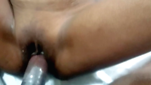 Indian hottie in a long black skirt and white panties