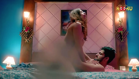 A blonde gets fucked up and a young guy in the kitchen