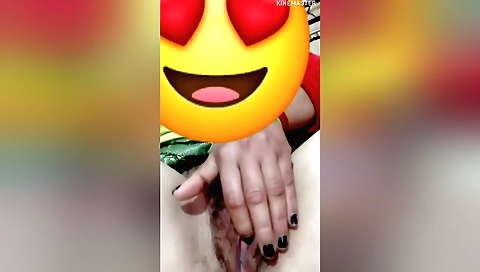 Hot girl in a sexy suit has hairy pussy on the bed video