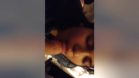 A brunette girl has her pussy licked and her mouth filled with cum