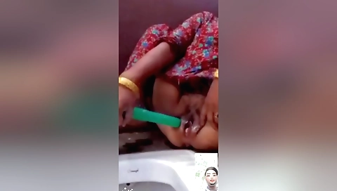 Sexy brunette with small tits enjoys playing with vibrator