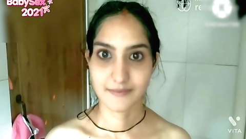 Indian hairy babe rubs pussy and enjoys sex in the bathroom