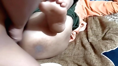 Indian girl with sexy clothes gets on the table with a man