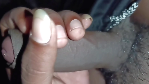 Indian brunette is giving a blow job to her boyfriend