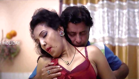 Sexy brunette babe with big tits gets her pussy fucked