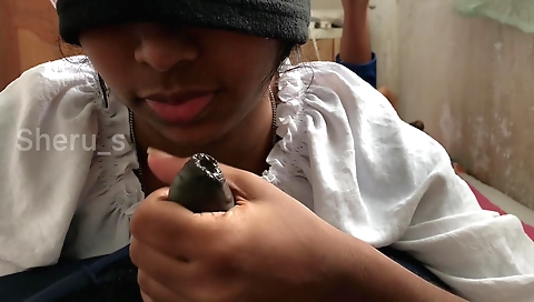 Handjob in the Indian village with small tits babe