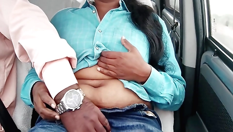 Indian teen with big natural boobs gets a dick in her mouth