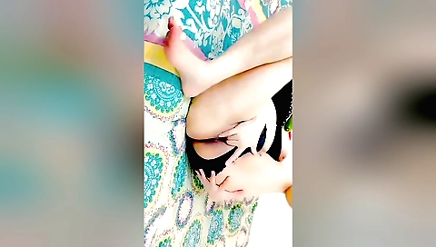 Indian solo girl masturbates with fingers and pussy