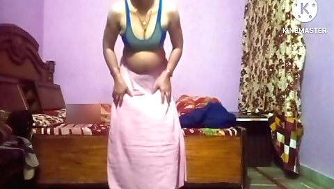 Indian girlfriend is wearing sexy hair and sexy lehanga
