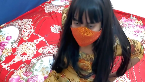 Bhabhi is a hot brunette who loves to play with her hairy pussy