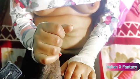 Indian babe handjob with a sexy face in a hardcore film
