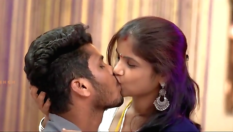 Indian girl enjoys her big tits and ass on the bed