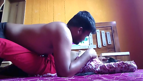 Brunette girl with small boobs gets her pussy fucked