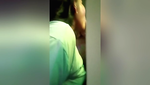 Amateur brunette with nice curves and big boobs sucking my cock