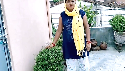 Indian girl is calling someone and getting cleaned