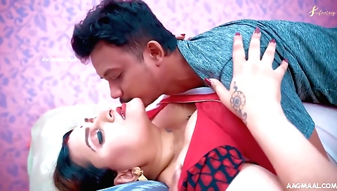 Indian wife and chubby hubby sharing a dildo today