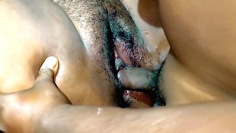 Busty indian milf sucking a big cock after handjob