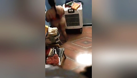 Hot amateur brunette with big ass and tits in solo video