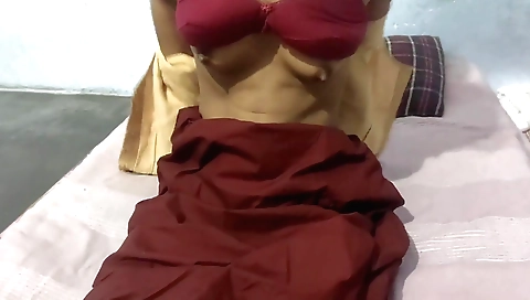 Indian teen lingerie sex with her husband in the bedroom