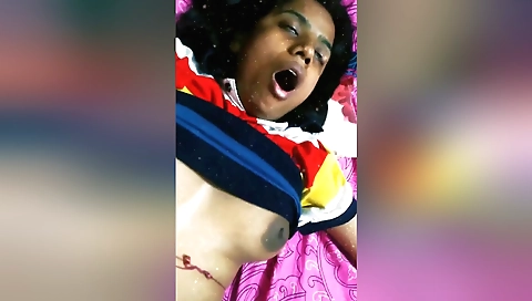 Brunette in black lingerie and panties gets fucked