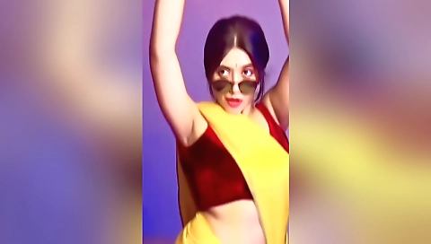 Sexy blonde teen babe in a white dress with a black hair and tight ass