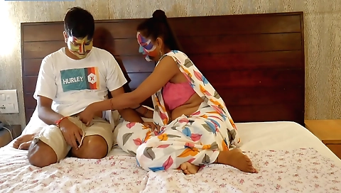 Brunette teacher gets her student to have a nice handjob