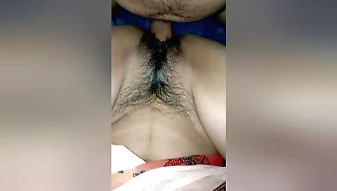 Indian girl fucks with a big black dick in the kitchen