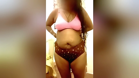 Indian stepmom with big boobs playing with his dick