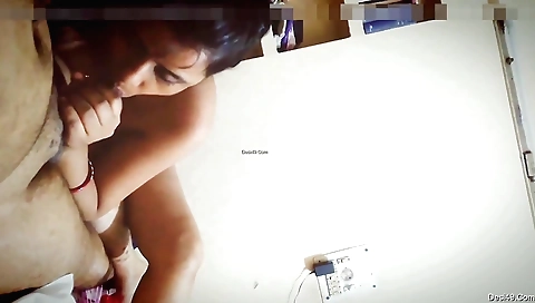 Brunette amateur beauty with a sexy body is filmed on webcam