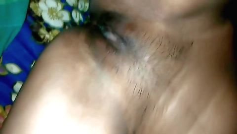 Amateur hairy girl in a red bikini is making a video