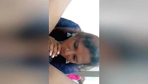 Indian girl is playing with her dildo and is sucking