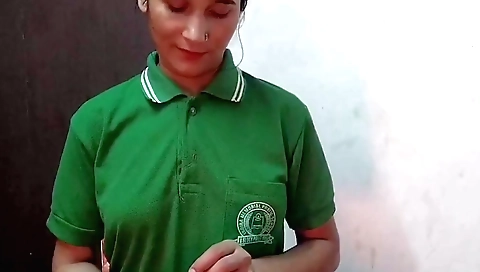 Indian girl spends a nice day in hotel and is alone