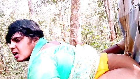 Hot redhead milf sucking and fucking big cock outside