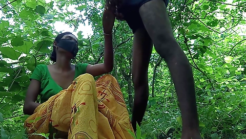 Brunette couple rom com outdoor in the best time for them