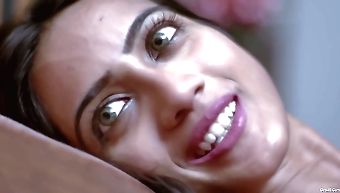 Brunette and her boyfriend are having an intimate affair in this video