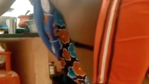 Indian babe with big tits is giving a blowjob to her boyfriend