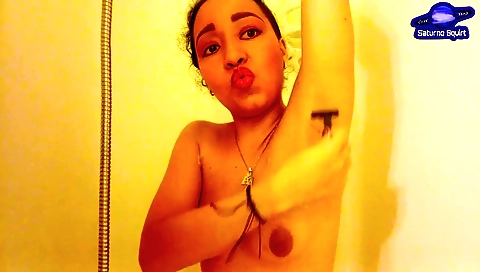 Hot amateur indian brunette plays with her wet pussy