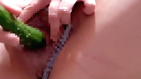 Solo girl is masturbating in bed with a giant squishy toy