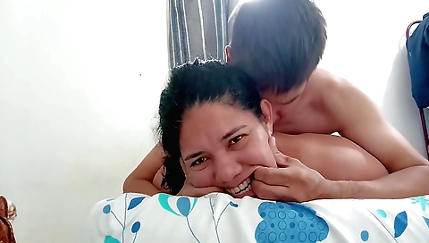 Indian milf fucked in her husband's place on the couch